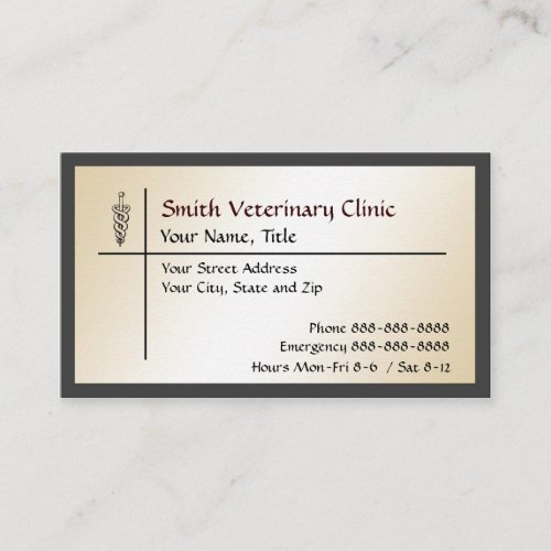 Veterinary Veterinarian Business Card