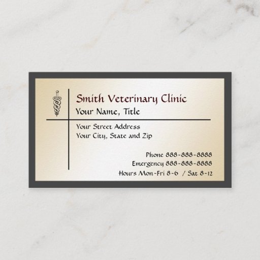 Customizable Veterinary Veterinarian Business Card