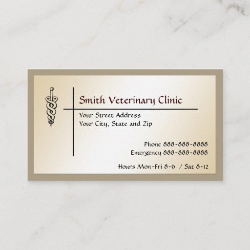 Customizable Veterinary Veterinarian Business Card