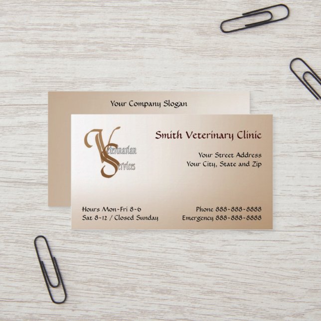 Veterinary Veterinarian Business Card (Front/Back In Situ)