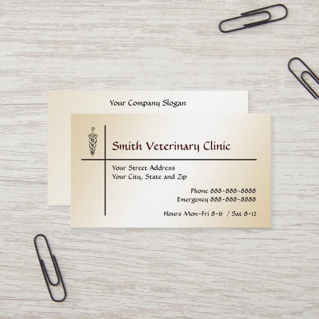 Veterinary Veterinarian Business Card (Front/Back In Situ)