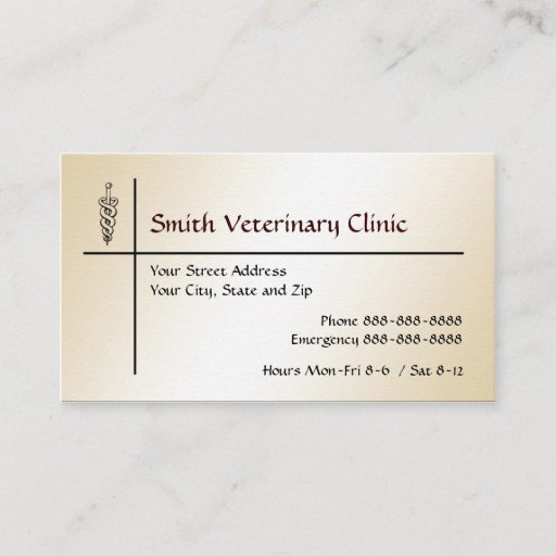 Customizable Veterinary Veterinarian Business Card
