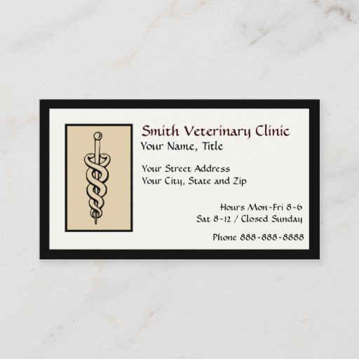 Customizable Veterinary Veterinarian Business Card