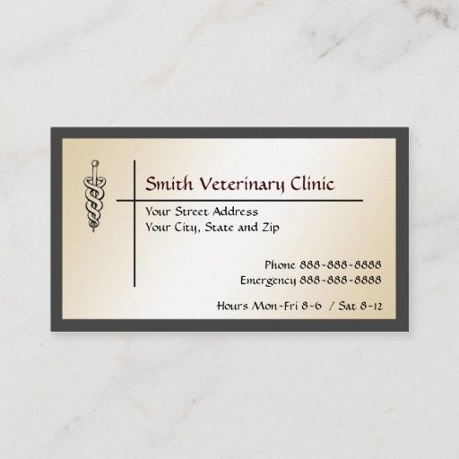 Customizable Veterinary Veterinarian Business Card