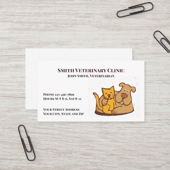 Veterinary Veterinarian Clinic Business Card (Front/Back In Situ)