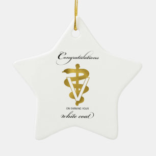 Veterinary White Coat Ceremony Congratulations Ceramic Ornament