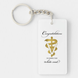 Veterinary White Coat Ceremony Congratulations Keychain
