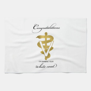 Veterinary White Coat Ceremony Congratulations Kitchen Towel