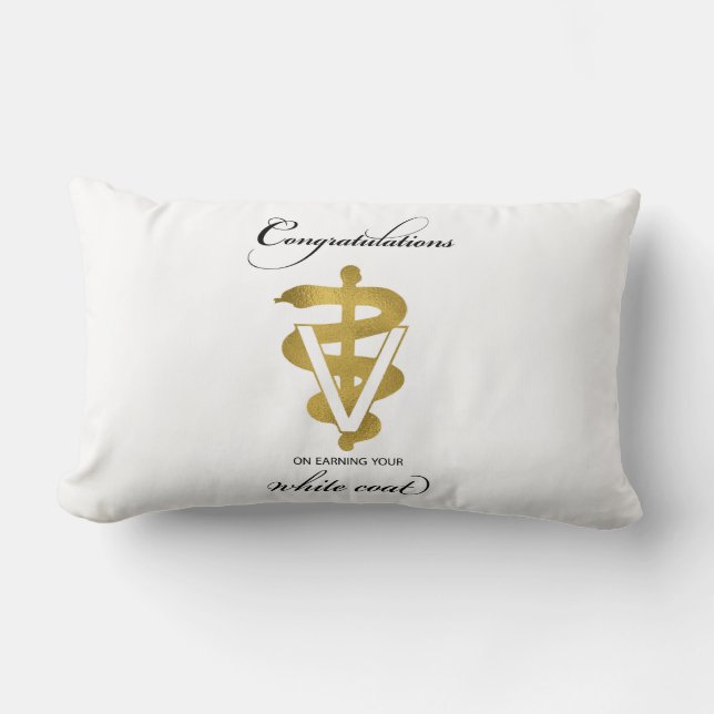 Veterinary White Coat Ceremony Congratulations Lumbar Pillow (Front)