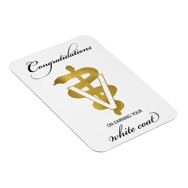 Veterinary White Coat Ceremony Congratulations Magnet (Right Side)