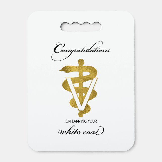 Veterinary White Coat Ceremony Congratulations Seat Cushion (Front Vertical)