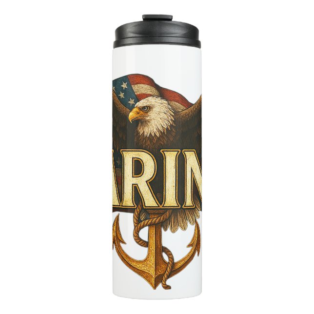 VetGearHQ.com Marine Corps Veteran Logo Emblem Thermal Tumbler (Front)