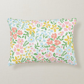 Vetor seamless floral colorful pattern on a white  accent pillow