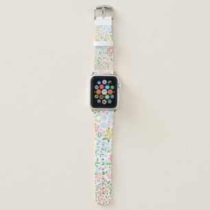 Vetor seamless floral colorful pattern on a white  apple watch band