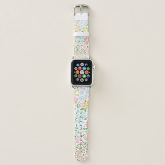 Vetor seamless floral colorful pattern on a white  apple watch band