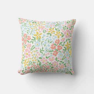 Vetor seamless floral colorful pattern on a white throw pillow