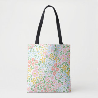 Vetor seamless floral colorful pattern on a white tote bag