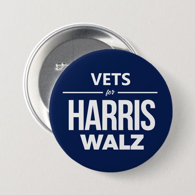 Vets for Harris Walz Button (Front & Back)
