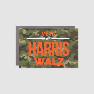 Vets for Harris Walz Camo Car Magnet