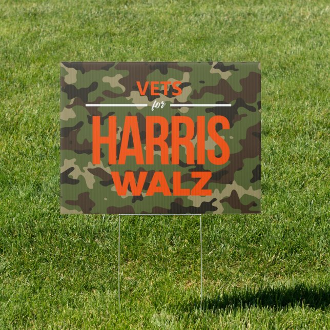 Vets for Harris Walz Camo Sign (Insitu)