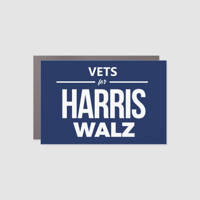 Vets for Harris Walz Car Magnet (Front)