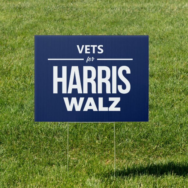 Vets for Harris Walz Sign (Insitu)