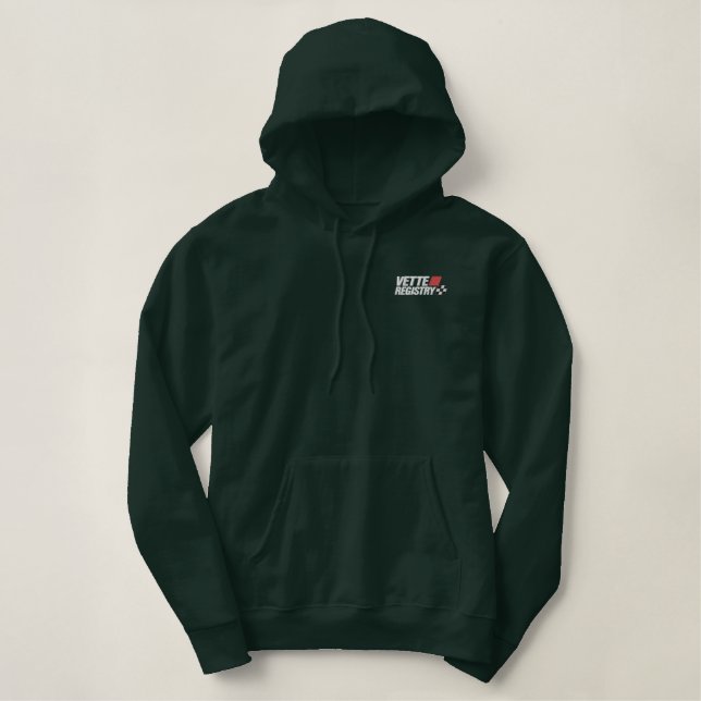 Vette Registry Logo Embroidered Hoodie (Dark) (Design Front)