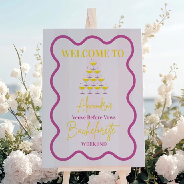 Veuve Before Vows Bachelorette Weekend Itinerary Foam Board (Creator Uploaded)