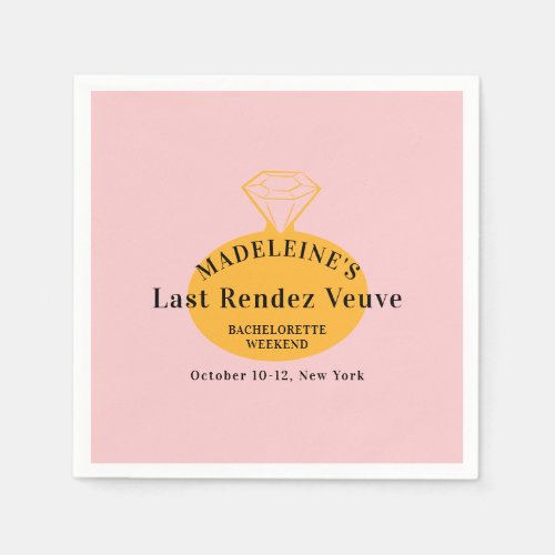 Veuve Before Vows Bachelorette Weekend Itinerary Napkins