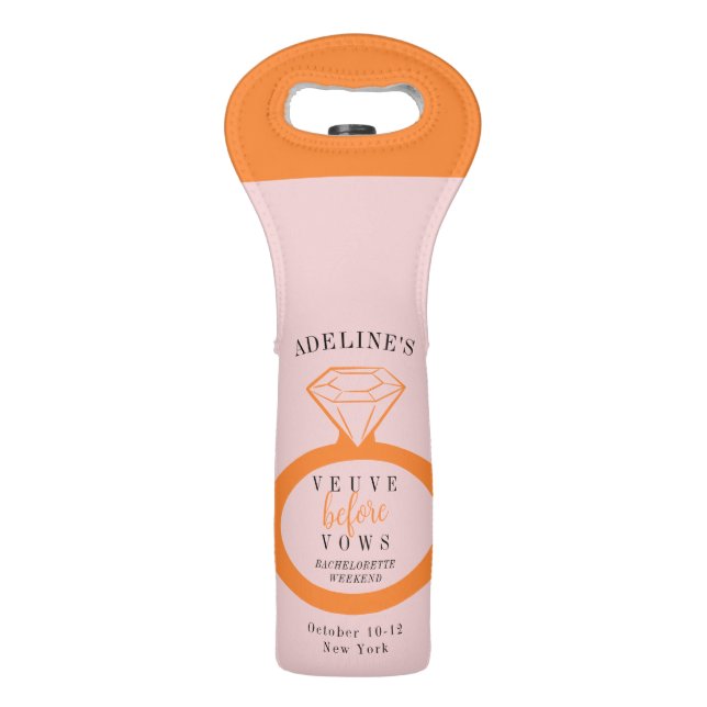 Veuve Before Vows Bachelorette Weekend Itinerary Wine Bag (Front)