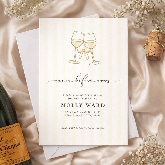 Veuve Before Vows Bridal Shower Invitation (Creator Uploaded)