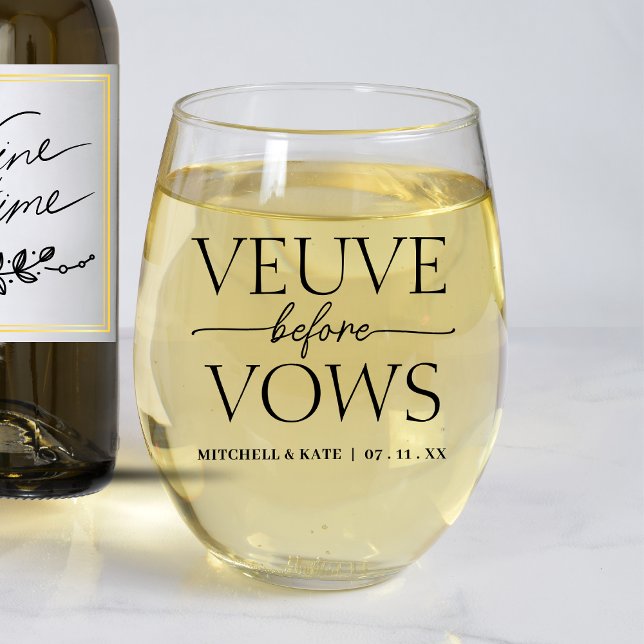 Veuve Before Vows Bridal Shower Stemless Wine Glass (Veuve Before Vows Bridal Shower Stemless Wine Glass
)
