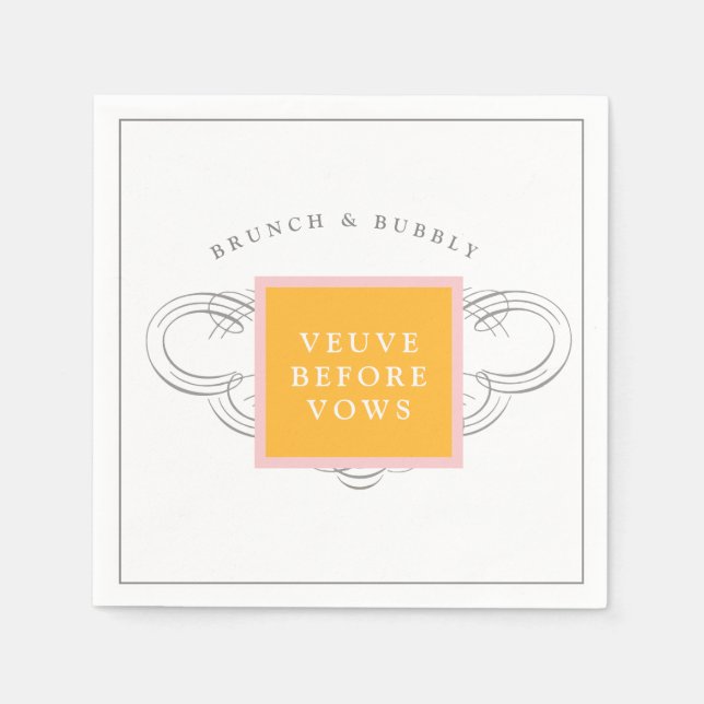 Veuve Before Vows Brunch Bridal Party Napkins (Front)