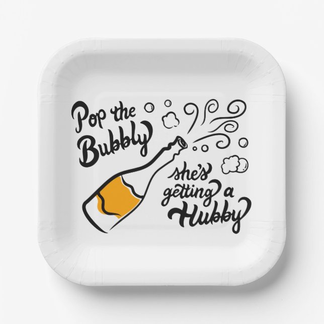 Veuve Before Vows: Champagne Bachelorette Paper Plates (Front)