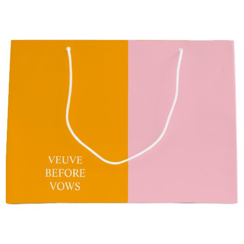 Veuve Before Vows Half Orange Half Pink Gift Bag