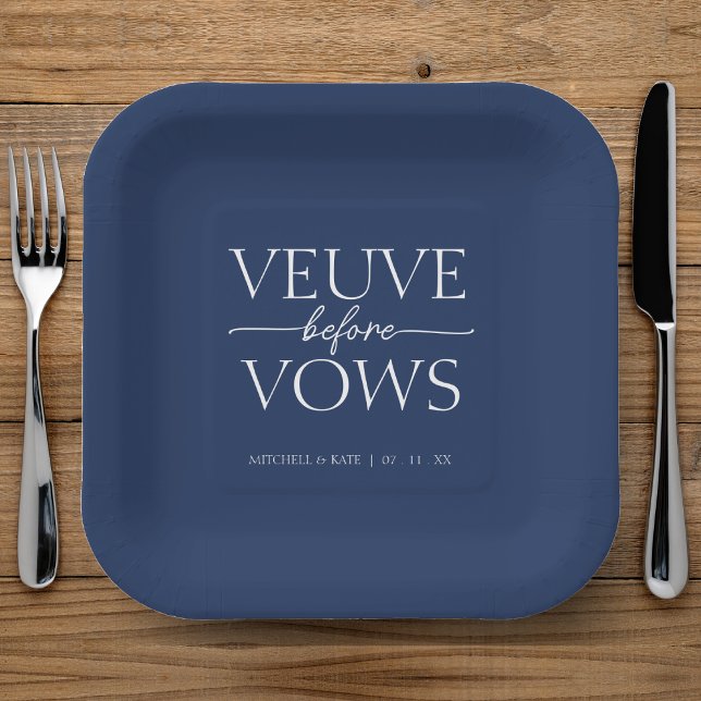Veuve Before Vows Navy Blue & White Bridal Shower Paper Plates (Veuve Before Vows Navy Blue & White Bridal Shower Paper Plates
)