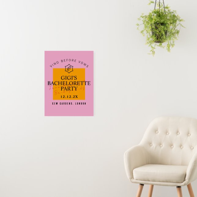 Veuve Before Vows Pink and Orange Foam Board (In Situ (Wall))