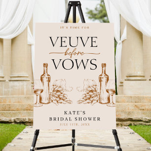 Veuve Before Vows Tan Brown Bridal Shower Foam Board