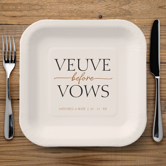 Veuve Before Vows Tan Brown Bridal Shower Paper Plates (Veuve Before Vows Tan Brown Bridal Shower Paper Plates
)