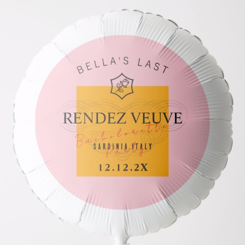 Veuve Inspired Bridal and Bachelorette Champagne Balloon