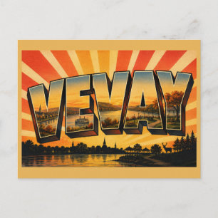 Vevay Indiana Ohio River Riverfront Park Art Postcard