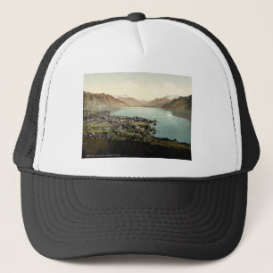 Vevey, and Dent du Midi, Geneva Lake, Switzerland Trucker Hat