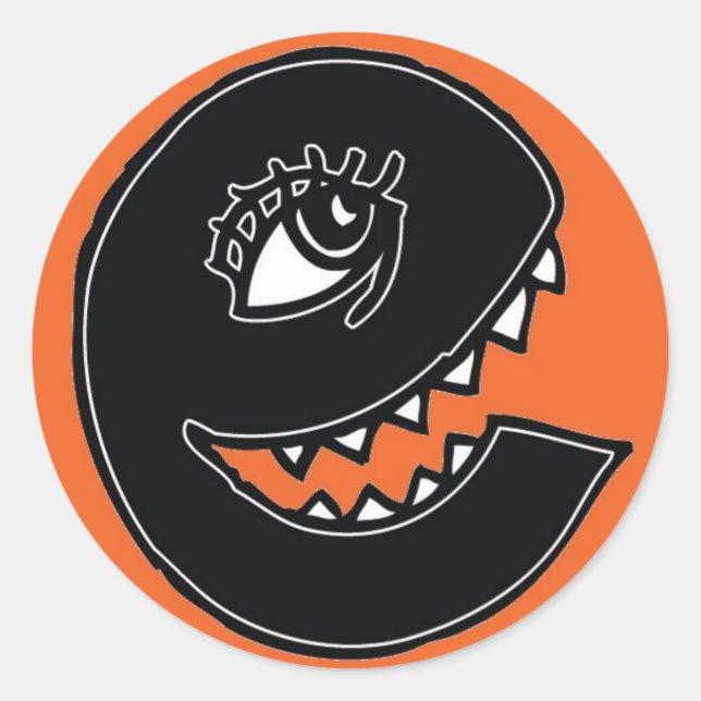 Vex e - Orange Classic Round Sticker (Front)