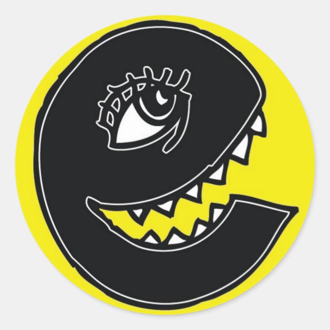 Vex e - Yellow Classic Round Sticker (Front)