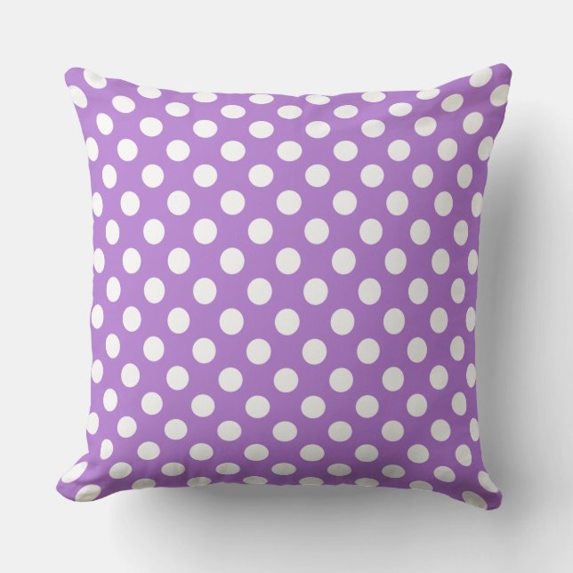 Vey Cute Lavender Polka Dot Pattern Throw Pillow (Front)