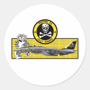 VF-84 JOLLY ROGERS F-14 TOMCAT CLASSIC ROUND STICKER