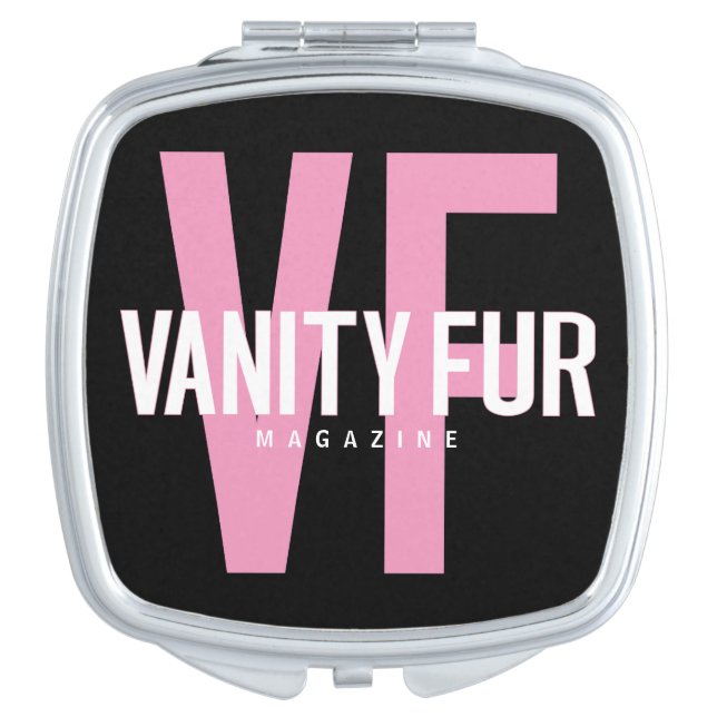 VF Magazine Letter Logo PINK Compact Mirror (Front)