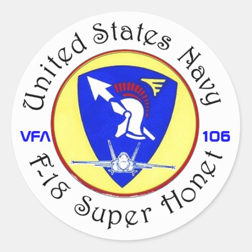 VFA_106 GLADIATORS CLASSIC ROUND STICKER