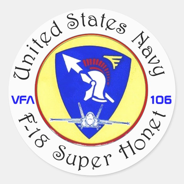 VFA-106 GLADIATORS CLASSIC ROUND STICKER (Front)