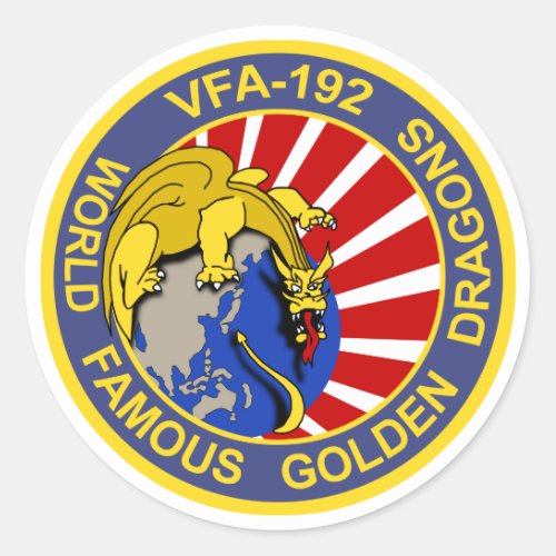 VFA_192 Golden Dragons Classic Round Sticker